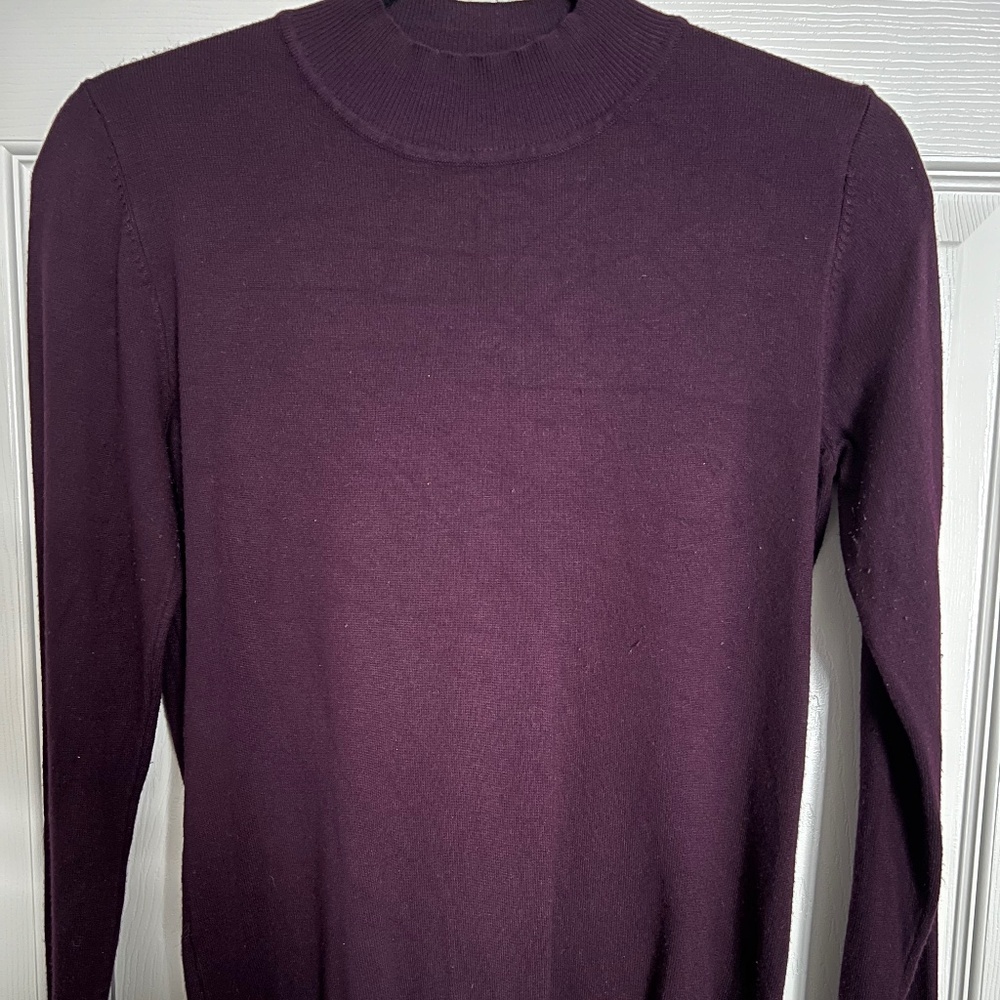 Eggplant sweater with mock neck nice and soft great for giving hugs in ❤️